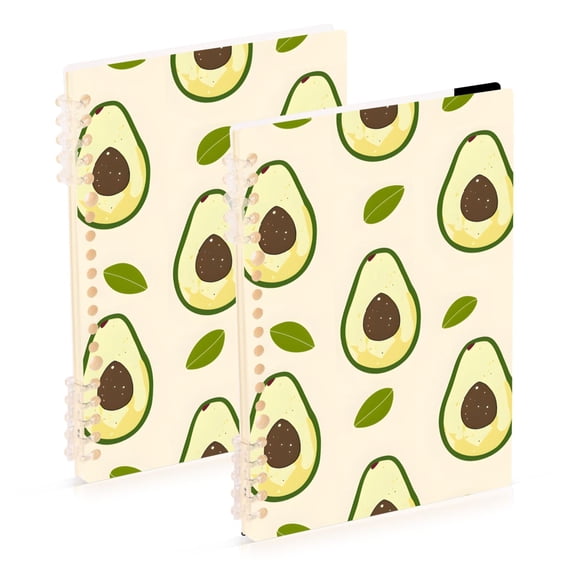 Cartoon Avocados Leaves Notebook Detachable Coil Notebook Diary Plan Book A5 Size 60 Pages 1 Pack