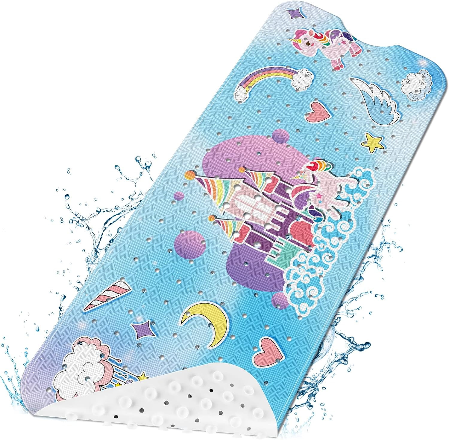 Cartoon Baby Bath Mat for Tub - Non-Slip Shower Mat with Suction Cups ...