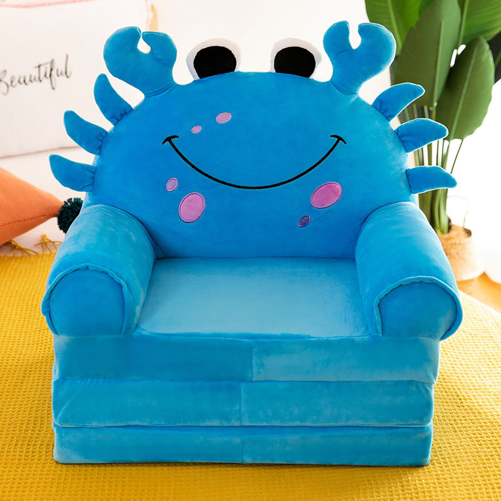 Cartoon Baby Children'S Three-Layer Foldable Two-In-One Sofa Lazy Seat