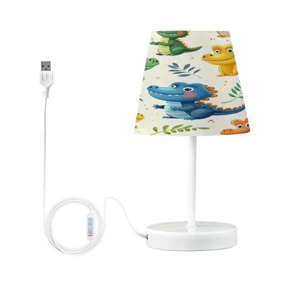 Cartoon Baby Crocodiles Desk Lamp LED Table Nightstand Lamps with 3 Color Temperatures for Home Bedroom Living Room Decor 8x12