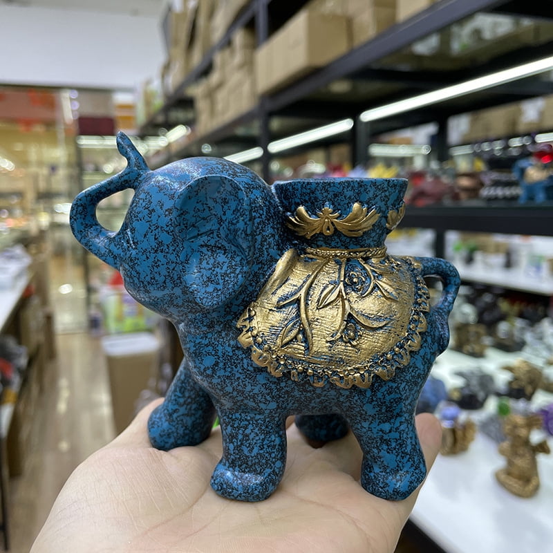 Cartoon Baby Elephant Relief Flower Resin Crafts Ornaments Crystal Ball