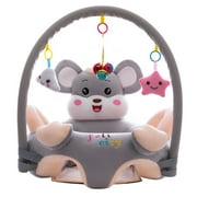 Cartoon Baby Infant Learning Sit Chair Baby Support Seat (Grey w/ Pole)