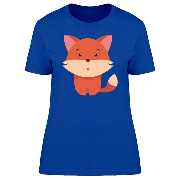 Cartoon Baby Red Fox T-Shirt Women -Image by Shutterstock, Female Large