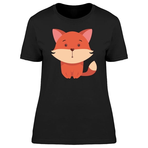 Cartoon Baby Red Fox T-Shirt Women -Image by Shutterstock, Female Small