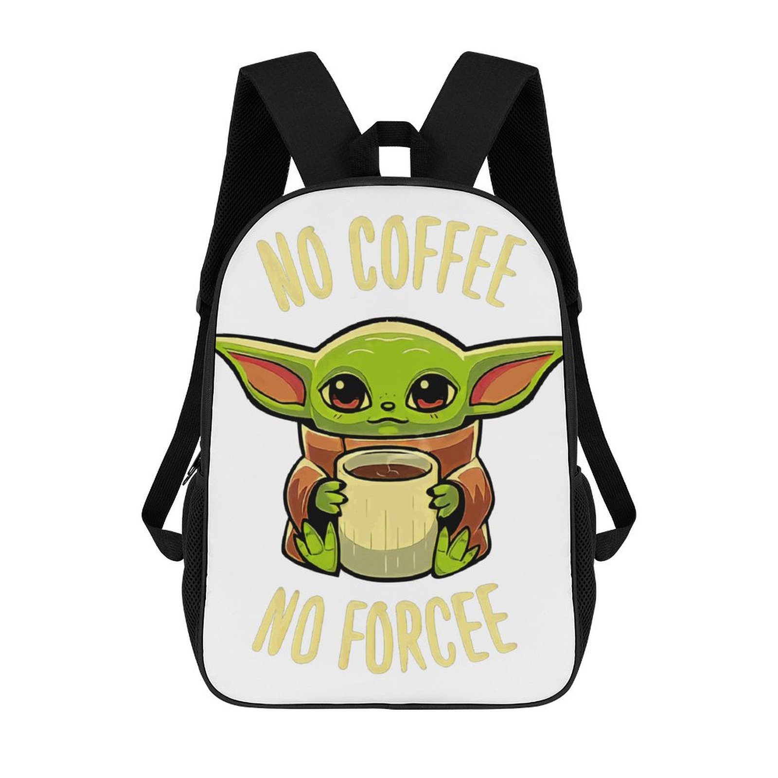 Cartoon Baby Yoda Backpack Set Backpack Set 17 Inch with Lunch Bag