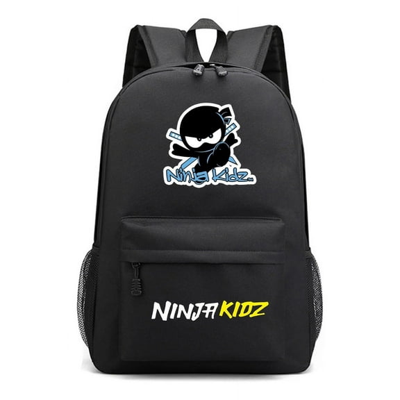Cartoon Backpack Ninja Kidz Style School Bag Lightweight Bookbag with Mesh Sides & Zipper Pocket for Travel, Sleepovers, and Activities