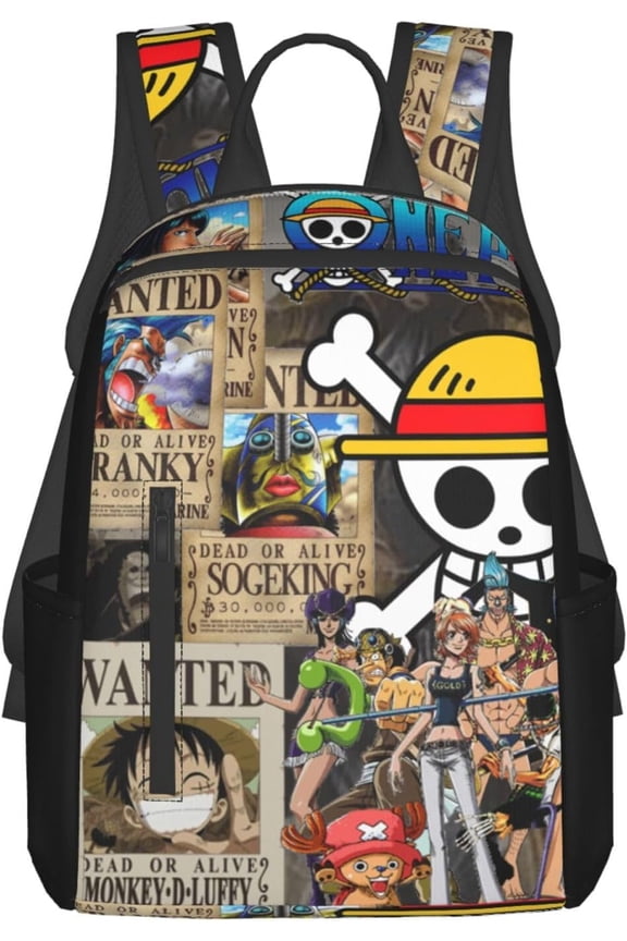 Cartoon Backpack One Piece Funny Laptop Bag Book Bag Hiking Outgoing Daypack Anime Schoolbag