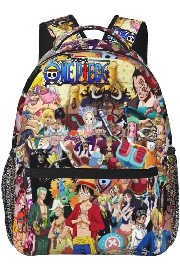 Cartoon Backpack One Piece Funny Laptop Bag Book Bag Hiking Outgoing Daypack Anime Schoolbag
