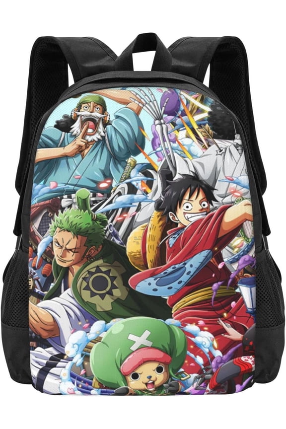 Cartoon Backpack One Piece Funny Laptop Bag Book Bag Hiking Outgoing Daypack Anime Schoolbag