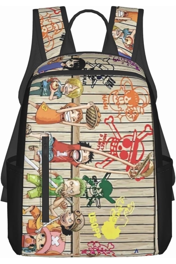 Cartoon Backpack One Piece Funny Laptop Bag Book Bag Hiking Outgoing Daypack Anime Schoolbag