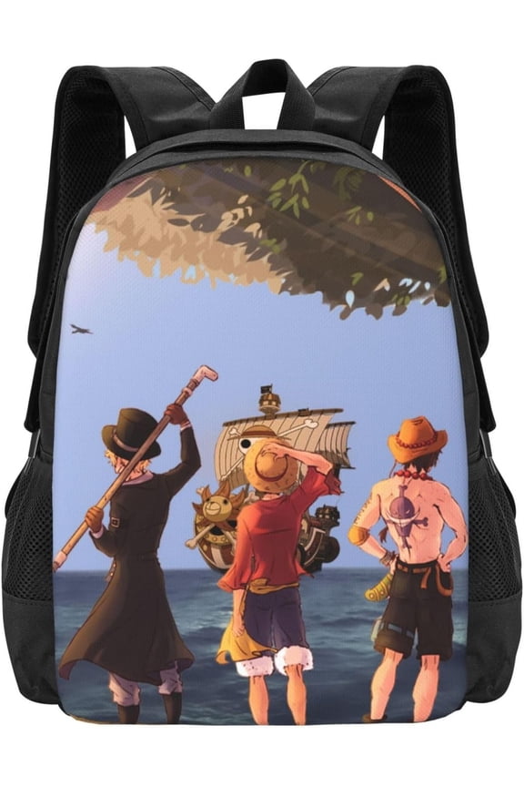 Cartoon Backpack One Piece Funny Laptop Bag Book Bag Hiking Outgoing Daypack Anime Schoolbag