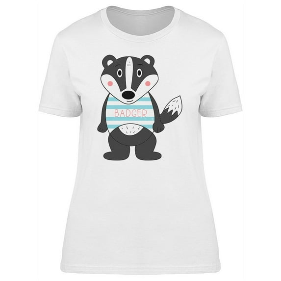 Cartoon Badger With A Shirt T-Shirt Women -Image by Shutterstock, Female Small