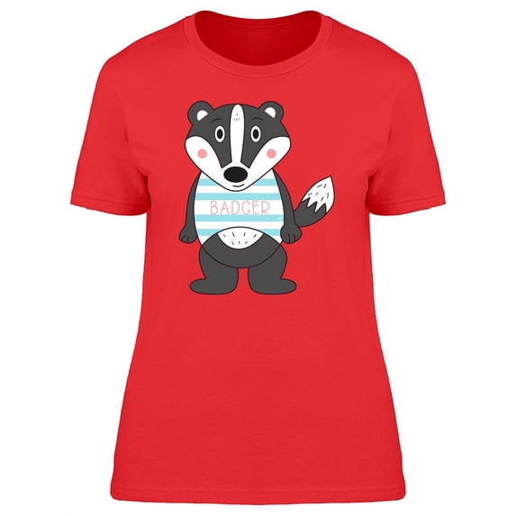Cartoon Badger With A Shirt T-Shirt Women -Image by Shutterstock, Female XX-Large