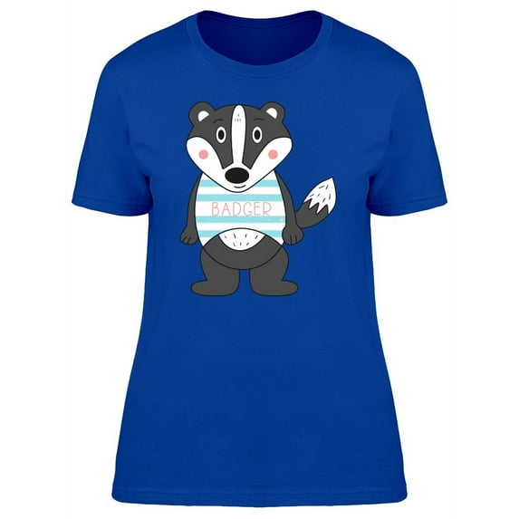 Cartoon Badger With A Shirt T-Shirt Women -Image by Shutterstock, Female XX-Large