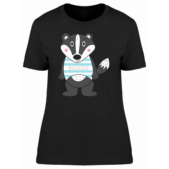 Cartoon Badger With A Shirt Tee Women's -Image by Shutterstock