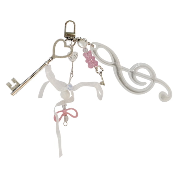Cartoon Bag Accessory Creative Music Symbol Key Ornament Unique Bowknot Note Keychain for Expressing Musical Passion