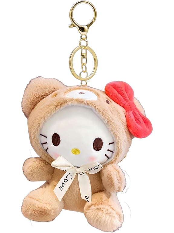 Cartoon Bag Charms Cute Plush Keychain for Women Girls, 5" Soft Backpack Key Chain Cute Stuffed Animals Bag Keychain