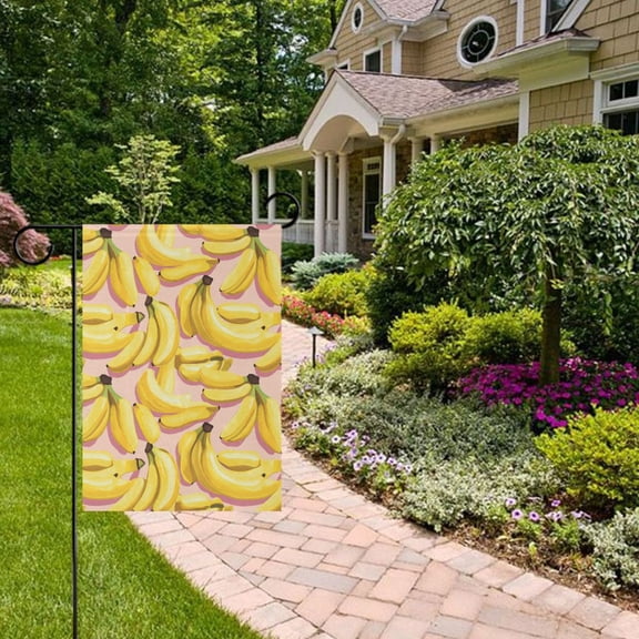 Cartoon Banana Garden Flag 12x18 inch Double Sided Outside Yard Decorations for Home Outdoor