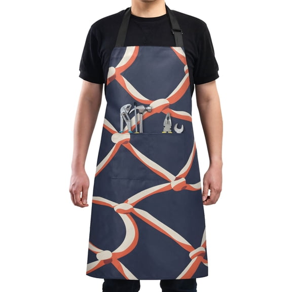 Cartoon Baskets Network Kitchen Apron with 2 Pockets Adjustable waterproof Cooking Aprons for Women Men Chef