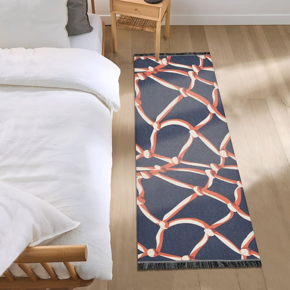 Cartoon Baskets Network Runner Area Rug 2x6 Soft Non-Slip Washable Bedside Carpet for Hallway Bedroom Living Room Home Decor