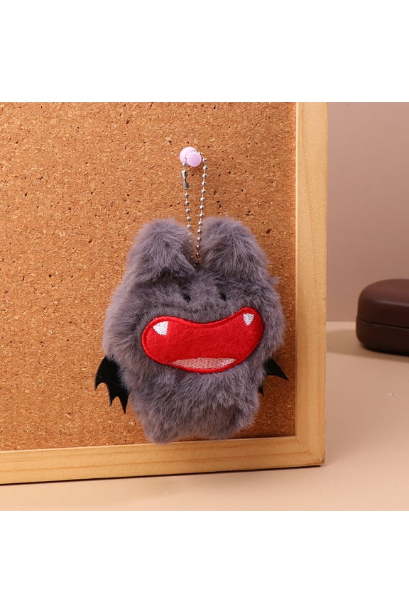 Cartoon Bat Plush Keychain Little Demon Stuffed Doll Pendant Car Key Ring Backpack Bag Decor Kid Gift
