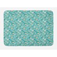 thumbnail image 1 of Cartoon Bath Mat, Abstract Spring with Continuous Flowers Blossom, Plush Bathroom Decor Mat with Non Slip Backing, 29.5" X 17.5", Aqua Teal, by Ambesonne, 1 of 2