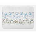 thumbnail image 1 of Cartoon Bath Mat, Clouds with Closed Eyes Cats Sitting Collars Cartoonish Animal Drawing Feline, Plush Bathroom Decor Mat with Non Slip Backing, 29.5" X 17.5", Pale Blue Dusk, by Ambesonne, 1 of 2
