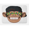 thumbnail image 1 of Cartoon Bath Mat, Fun Hipster Monkey with Colorful Sunglasses and Hat Rapper Hippie Ape Art, Non-Slip Plush Mat Bathroom Kitchen Laundry Room Decor, 29.5 X 17.5 Inches, Brown Black White, Ambesonne, 1 of 2