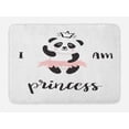 thumbnail image 1 of Cartoon Bath Mat, Funny Ballerina Panda Bear Dancing in Pink Skirt Girls, Plush Bathroom Decor Mat with Non Slip Backing, 29.5" X 17.5", White Black Rose, by Ambesonne, 1 of 2