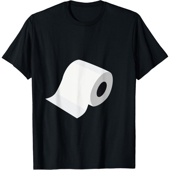 Cartoon Bathroom Toilet Tissue Paper T-Shirt men and women can wear, black, white, gifts