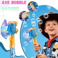 thumbnail image 1 of Cartoon Battle Axe Bubble Machine, Automatic Bubble Blower with LED Lights and Large Bubble Output, Portable Outdoor Bubble Maker with 130ml Bubble Solution, 1 of 6