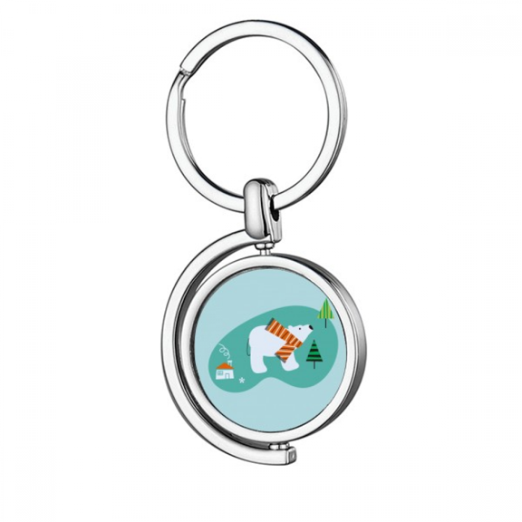 Cartoon Bear Animal Rotating Keychain Metal Keyring Holder