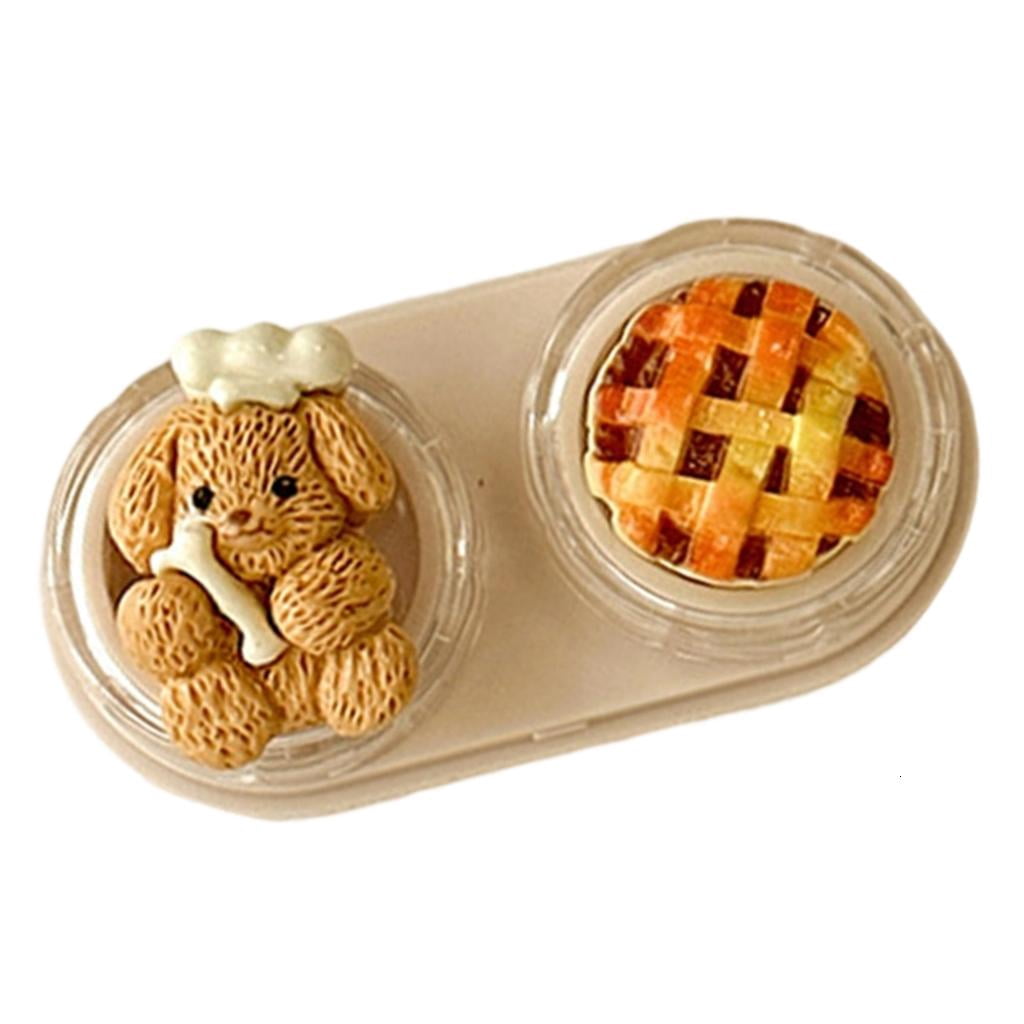 Cartoon Bear Contact Lenses Holder with Storage Drawer Design Wearing ...