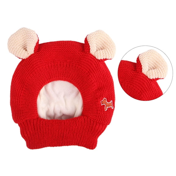 Cartoon Bear Ear Warm Knitted Hat for Dog Lovely Dog Hat Cats Costume Hat Headgears