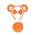 thumbnail image 1 of Cartoon Bear Ears Headband Bows Tie Short Dress Fashionable Soft Fabric Hair Accessory for Women and Kids, 1 of 8