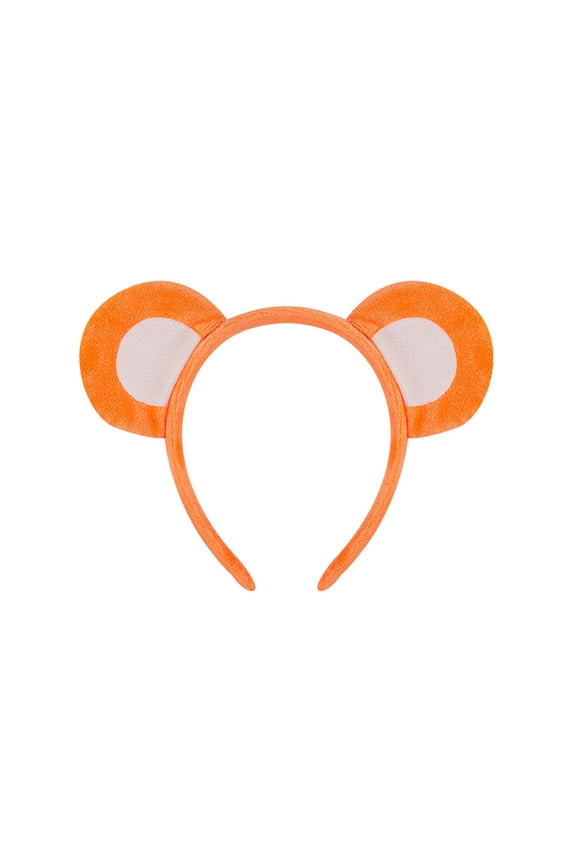 Cartoon Bear Ears Headband Bows Tie Short Dress Fashionable Soft Fabric Hair Accessory for Women and Kids
