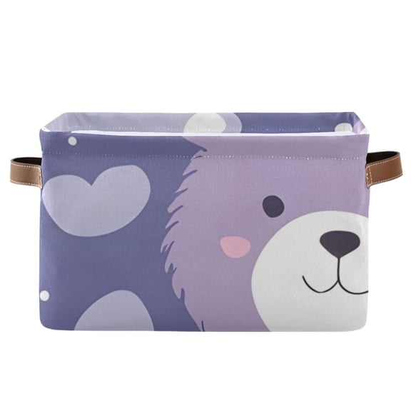 Cartoon Bear Face Storage Bins Baskets With Handles Storage Box Clothes Organizer Organization Toys