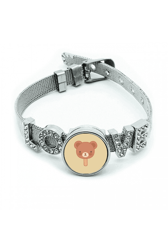 Cartoon Bear Ice Popsicles Bracelet Wristband Crystal Love Adjustable Bangle
