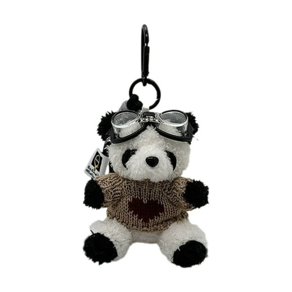 Cartoon Bear Keychain Plush Pendant for Bags and Keys Lovely Panda Shaped Keyring Accessory for Lovers
