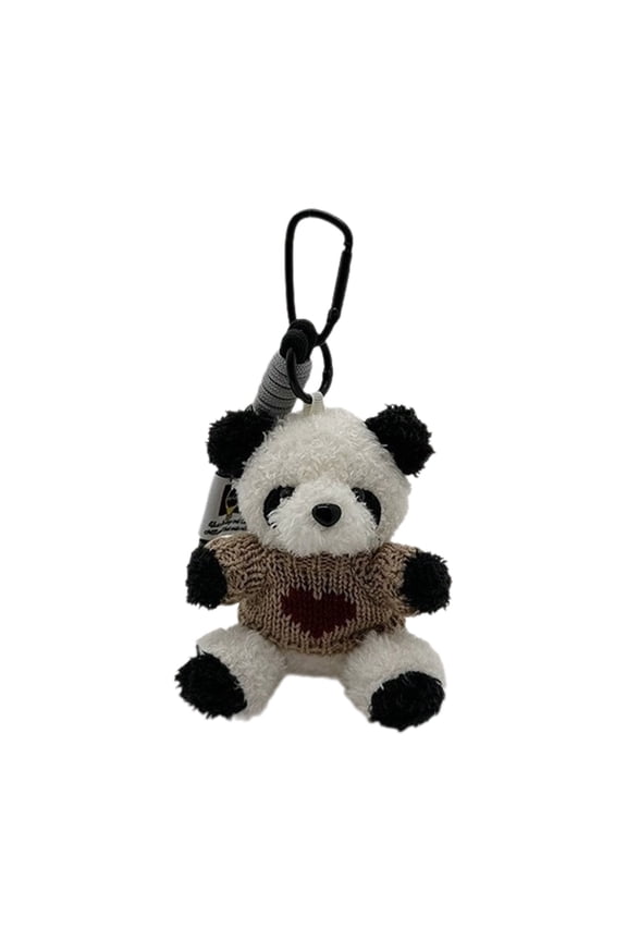Cartoon Bear Keychain Plush Pendant for Bags and Keys Lovely Panda Shaped Keyring Accessory for Lovers
