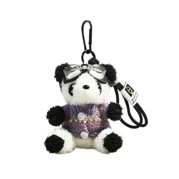 Cartoon Bear Keychain Plush Pendant for Bags and Keys Lovely Panda Shaped Keyring Accessory for Lovers