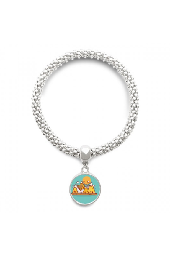 Cartoon Bear Mountain Animal Sliver Bracelet Pendant Jewelry Chain Adjustable Bangle