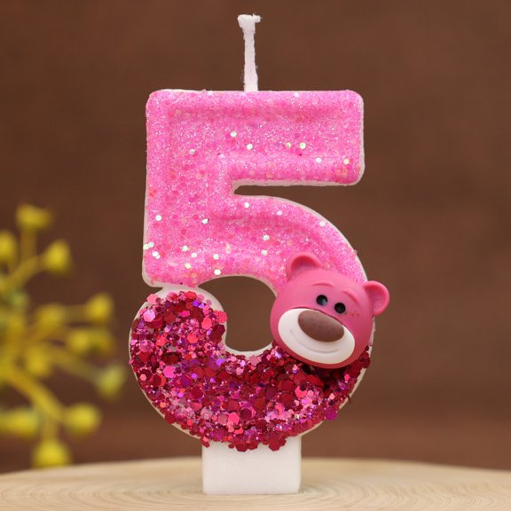 Cartoon Bear Number Birthday Candles | First Year Party Decorations | Cute Cake Decorations | Suitable for Children's Birthday Celebrations