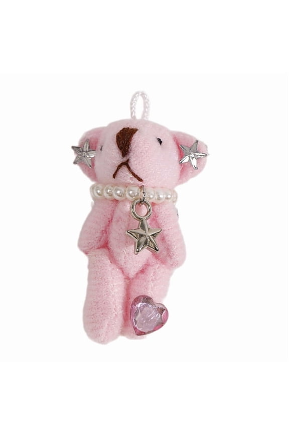 Cartoon Bear Shape Dolls Bag Pendants Bag Charm Plush Keychain Pendant Plush Material Backpack Pendant Gift for Girls