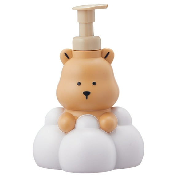 Cartoon Bear Shaped Foam Soap Dispenser Milk Tea Color [500M, Pump Bottle Shaped Soap Dispenser Dispenser for Bathroom Refillable and Shampoo Pump Bottle Bottle Brow, a Sparkling Bottle