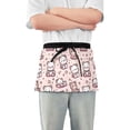 thumbnail image 1 of Cartoon Bear with Pink Heart Server Apron with 3 Pockets Waterproof Waitress Waist Short Apron for Man Woman 12 Inches, 1 of 7