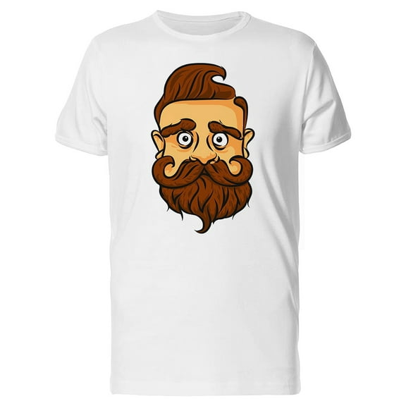 Cartoon Bearded Man T-Shirt Men -Image by Shutterstock, Male Medium