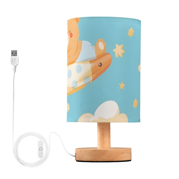 Cartoon Bears Ballon Stars Clouds Moon Table Lamp with USB Port LED Warm Light Lamp Night Light Home Decor