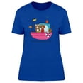 thumbnail image 1 of Cartoon Bears In A Pink Boat T-Shirt Women -Image by Shutterstock, Female Medium, 1 of 2