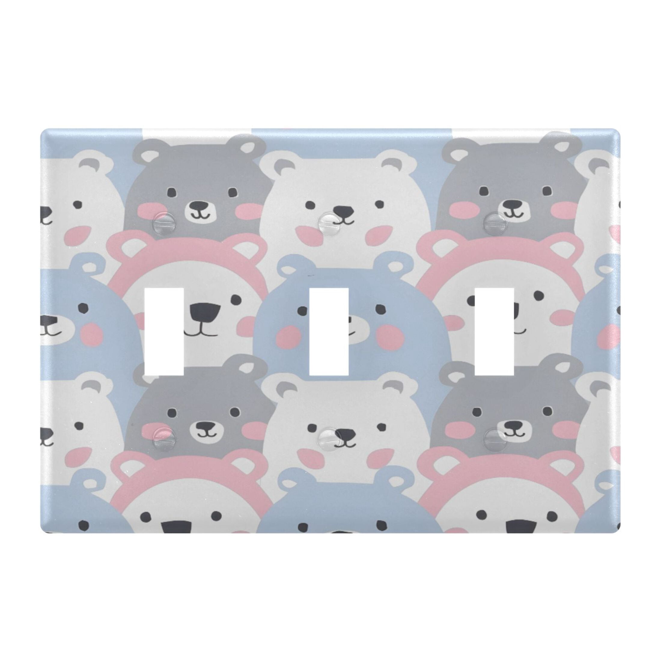 Cartoon Bears in Different Colors Light Switch Cover Electrical Outlet ...